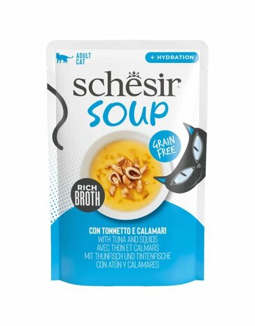 Schesir Soup - Kattenvoer - Tonijn Inktvis 40 g