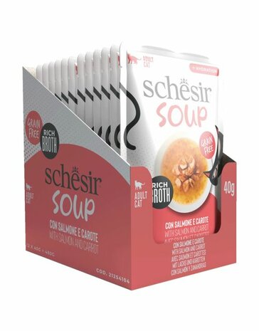 Schesir Soup - Kattenvoer - Zalm Wortel 40 g Soup
