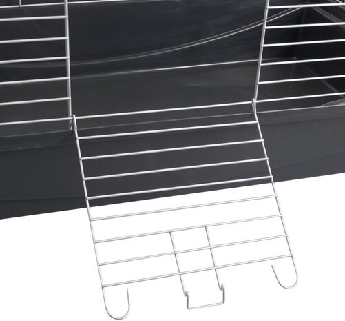 Kooi Eppo Zilver Zwart 100x54x42 cm