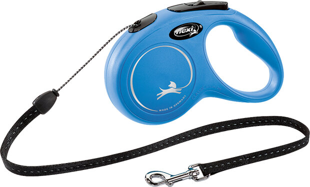 flexi rollijn CLASSIC cord S blauw, 5 meter.