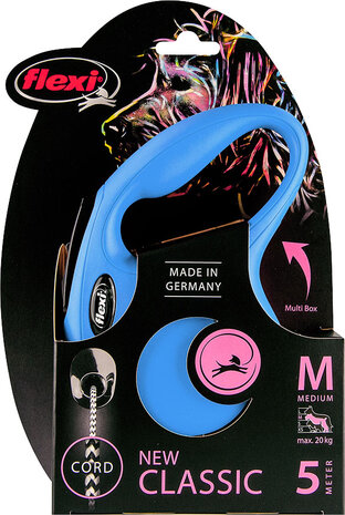 flexi rollijn CLASSIC cord M blauw, 5 meter