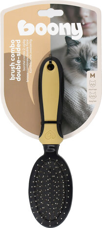 Boony Borstel Kat Combi 2-Zijdig Medium &ndash; Verzorgingsborstel voor Katten