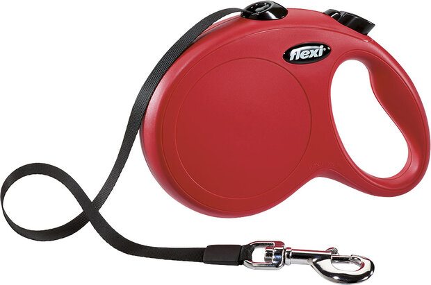 Flexi Rollijn Classic Tape L Rood 5 Meter