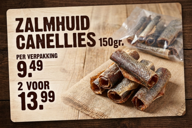 Beeztees Zalmhuid Canellies Vol 150G