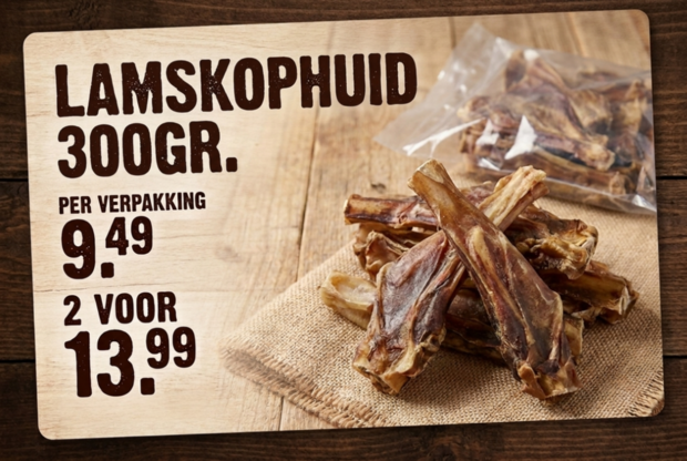 Beeztees Lamskophuid Vol 300G
