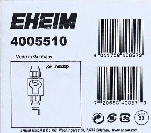 Eheim slangkraan 16/22 mm, 400 551