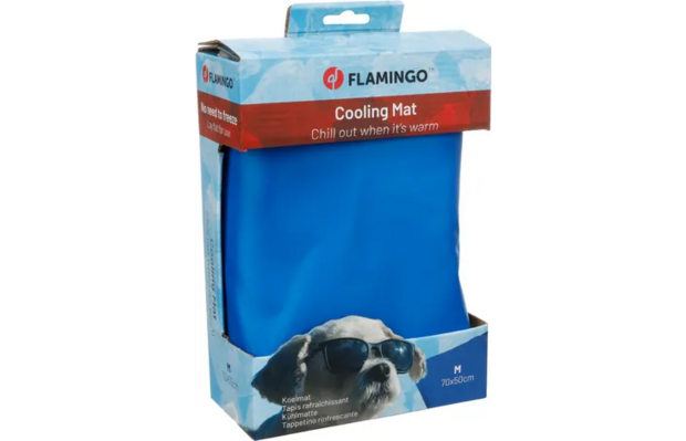 Flamingo Koelmat Frosty Rechthoekig Blauw M 70x50 cm | Koelmat voor hond