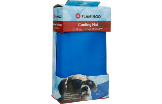 Flamingo Koelmat Frosty Rechthoekig Blauw L 90x50 cm | Koelmat voor hond