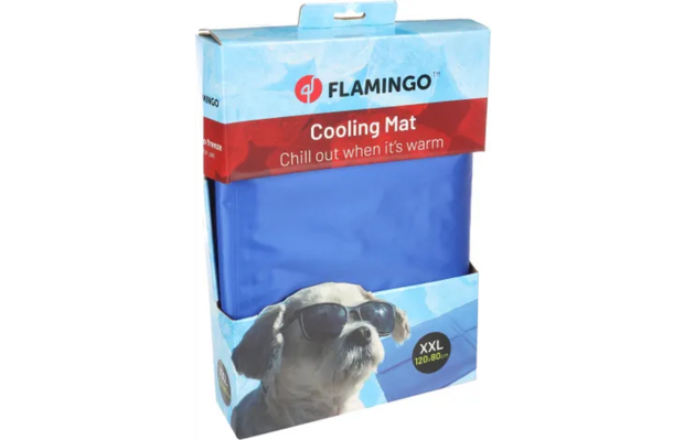 Flamingo Koelmat Frosty Rechthoekig Blauw XXL 120x80 cm | Extra grote koelmat voor hond