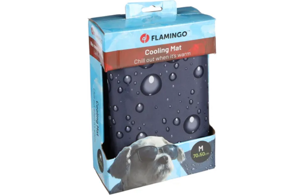 Flamingo Koelmat Drop Rechthoekig Grijs M 70x50 cm | Koelmat voor hond