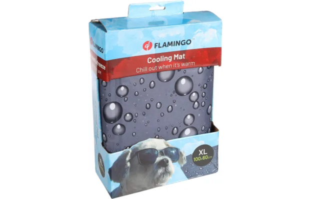 Flamingo Koelmat Drop Rechthoekig Grijs XXL 120x80 cm | Extra grote koelmat voor hond