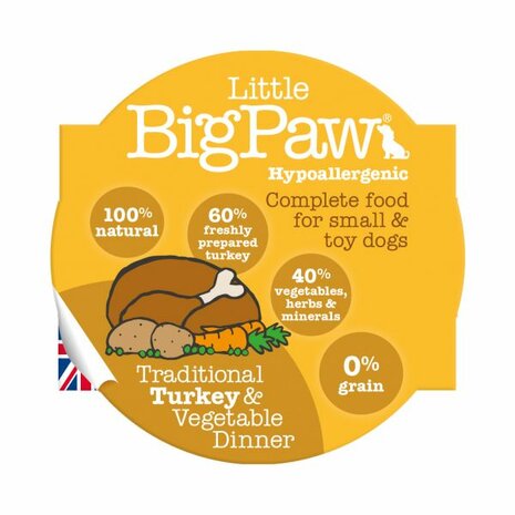 Little Big Paw malse kalkoen/ Groenten Dinner Hondenvoer