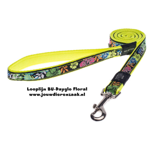 rogz - Scooter looplijn 16mm BU-Dayglo Floral