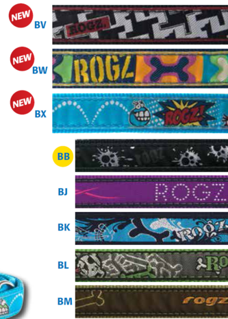 rogz - Scooter looplijn 16mm BU-Dayglo Floral