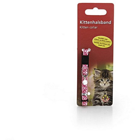 Beeztees kittenhalsband roze/wit