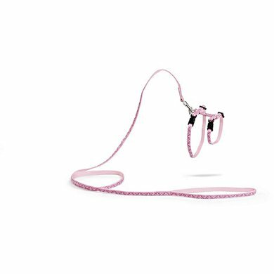 Beeztees kittentuigje met riem roze/wit