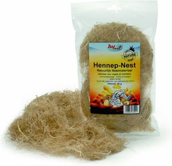 Zoobest Knaagdier Hennep Nestmateriaal 30gr
