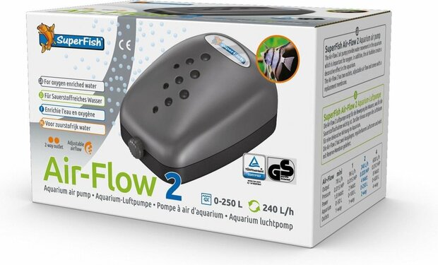 Superfish Air Flow 2  Aquariumpomp  Beluchting  2 uitgangen