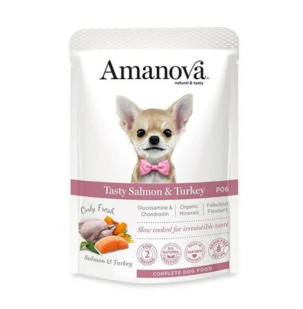 Amanova Adult Tasty Salmon &amp; Turkey 100 gram Graanvrij natvoer