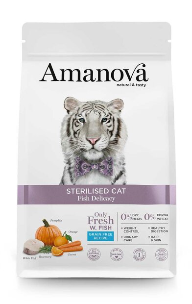 Amanova Sterilised Cat Fish Delicacy 6 kg Graanvrij