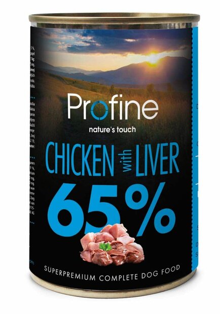  Profine Pure Meat, Kip/Kiplever 400 gr blikvoer voor honden