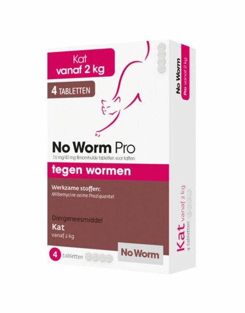 No Worm Pro 4 tabletten vanaf 2 kg