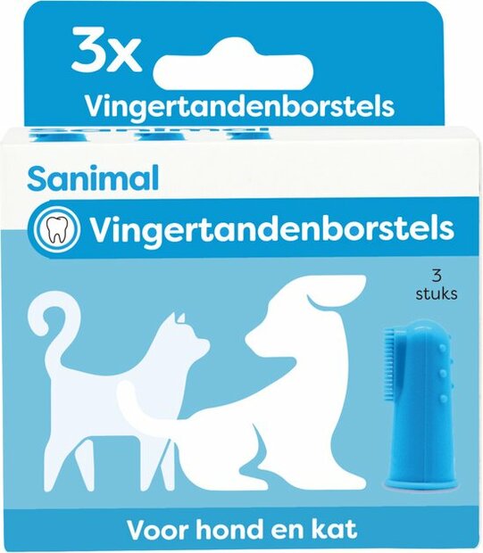 Sanimal Vingertandenborstel 3 stuks