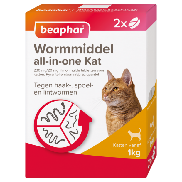 Beaphar Wormmiddel All In One Kat 2 tab.