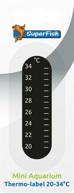 SuperFish Mini Plak Thermometer 20-34 Celsius