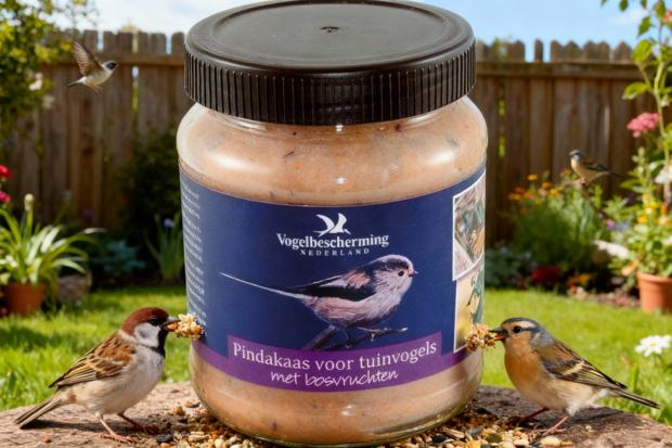 Pindakaas voor tuinvogels met bosvruchten