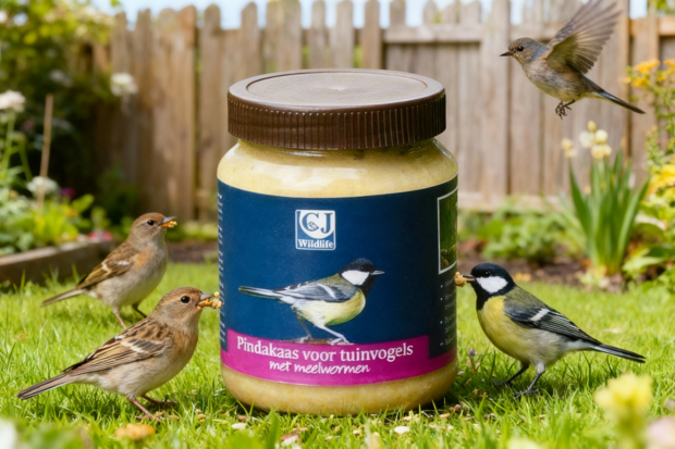 Vogelbescherming - Pindakaas voor Tuinvogels met Meelwormen 330 gram