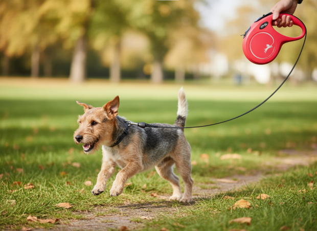 Flexi Rollijn Classic Cord M 8 Meter Rood