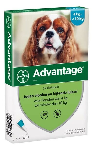 Advantage vlooienpipetten hond 4&ndash;10 kg 4 pipetten