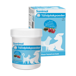 Sanimal Anti-Tandplakpoeder 180 gr &ndash; Gebitsverzorging Hond &amp; Kat
