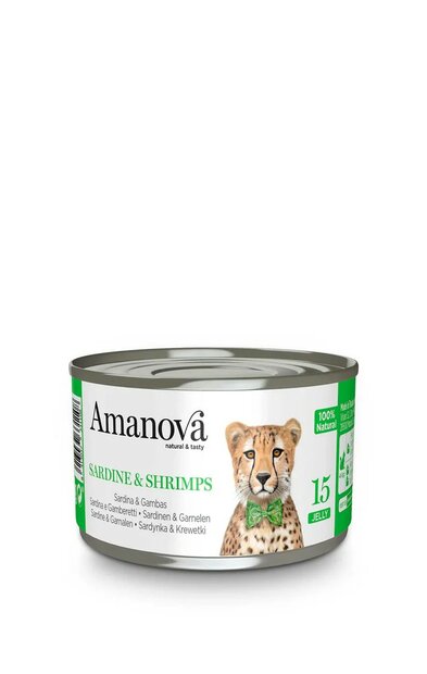 Amanova 15 Sardines &amp; Shrimps 70g Blikvoer voor de Kat