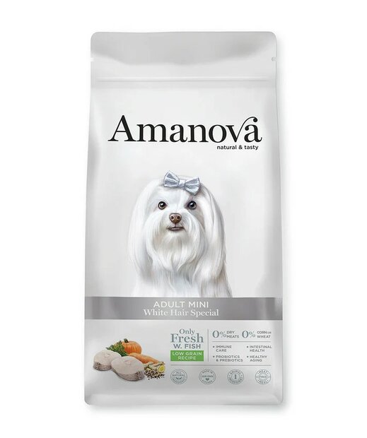 Amanova Hondenvoer adult mini white hair special 7kg