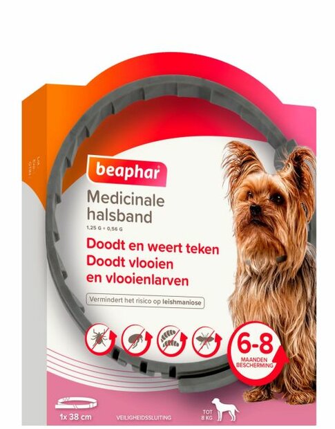 Beaphar Medicinale Halsband Hond tot 8 kg | Tot 8 maanden bescherming