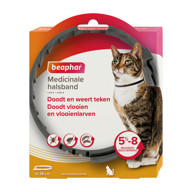 Beaphar Medicinale Halsband Kat | Tot 8 maanden bescherming tegen teken