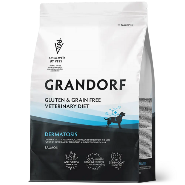 Grandorf GV-Dog Dermatosis 3 kg | Huiddieet voor honden