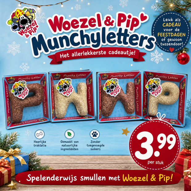 Woezel &amp; Pip Sinterklaas Munchy Letters | Kauwsnack hond