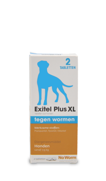 No Worm Exitel Plus XL 2 tabletten vanaf 17,5 kg